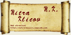 Mitra Klicov vizit kartica